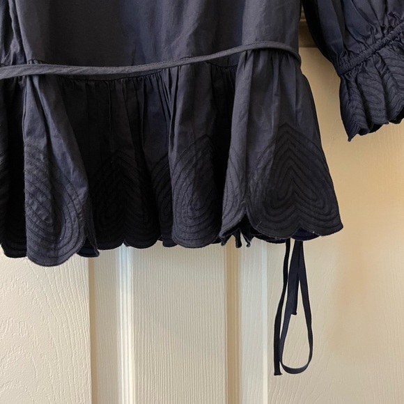 Sea NY Women’s Heidi Wrap Top, Navy color, sample size 4/S - Picture 10 of 11